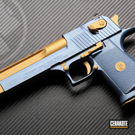 Powder Coating: S.H.O.T,Handguns,Gold H-122,50ae,Desert Eagle,POLAR BLUE H-326,Magnum Research Inc