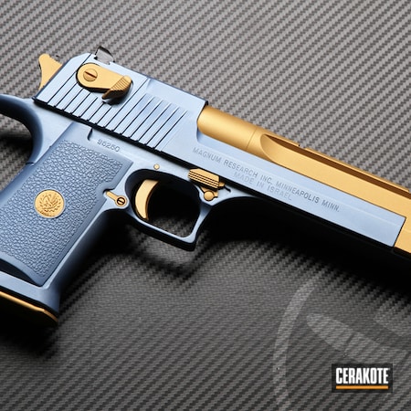 Powder Coating: S.H.O.T,Desert Eagle,50ae,Handguns,Magnum Research Inc,Gold H-122,POLAR BLUE H-326