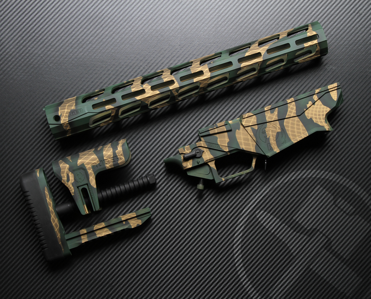 Tiger Stripes Camo Ruger RPR Cerakoted using Highland Green, Graphite ...