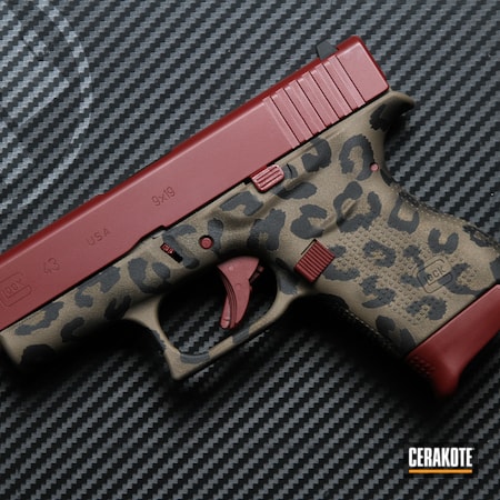 Powder Coating: Glock 43,Leopard Print,Graphite Black H-146,Crimson H-221,Midnight Bronze H-294,Glock,S.H.O.T,Handguns,Burnt Bronze H-148