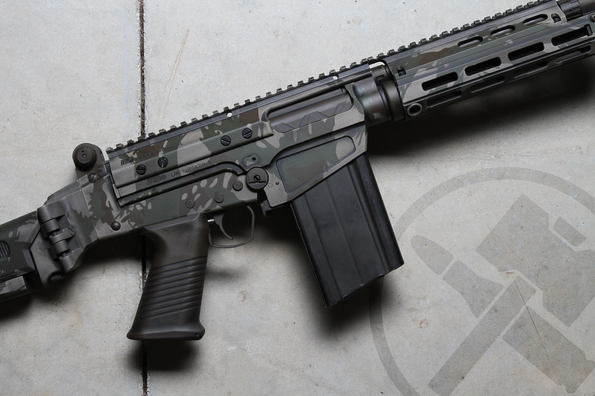 Brush Camo Tactical Rifle Cerakoted using Graphite Black, Flat Dark ...