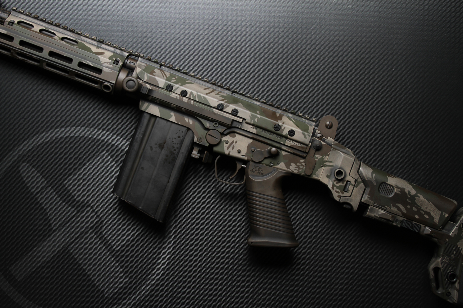 Brush Camo Tactical Rifle Cerakoted using Graphite Black, Flat Dark ...