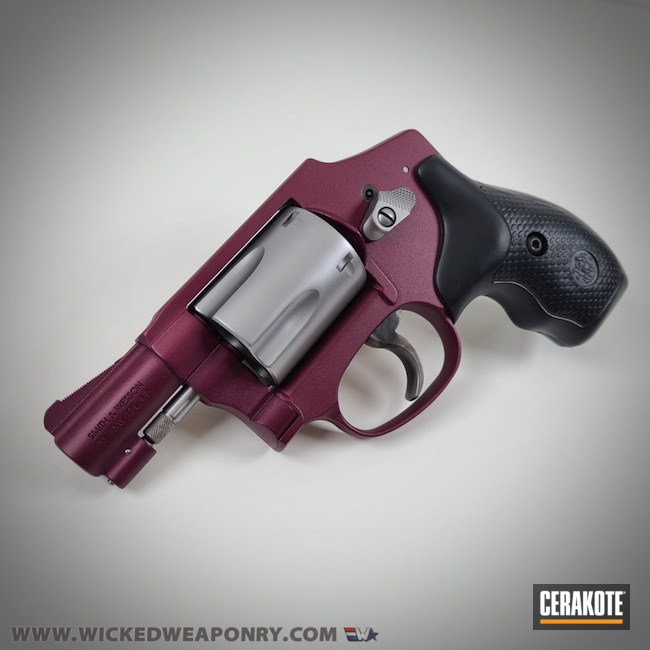 Smith & Wesson Revolver Cerakoted Using Black Cherry