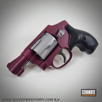 Smith & Wesson Revolver Cerakoted Using Black Cherry