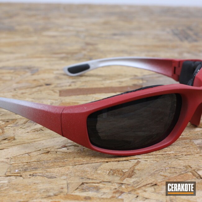 Sunglasses Cerakoted Using Titanium And Ruby Red