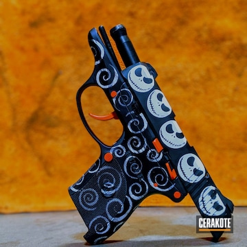 Nightmare Before Christmas Themed Ruger Lcr Cerakoted Using Hunter Orange, Stormtrooper White And Graphite Black