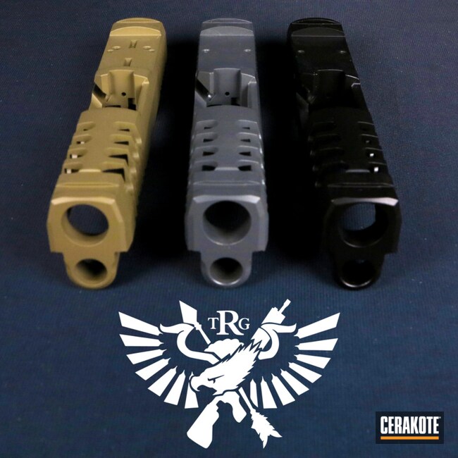 Custom Slides Cerakoted Using Sniper Grey, Graphite Black And Magpul® Fde