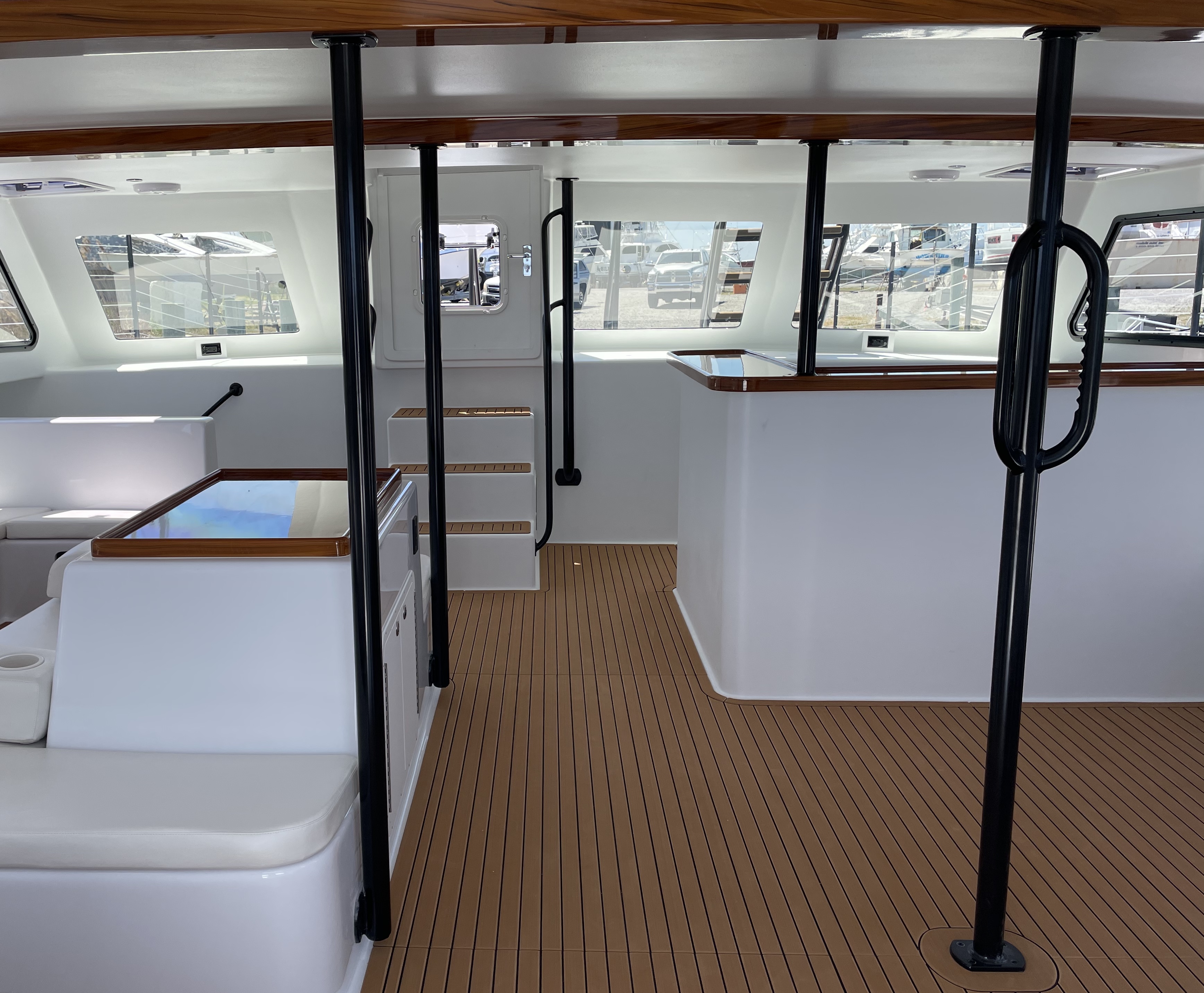 Custom Boat Railing and Handles Cerakoted using Gloss Black | Cerakote