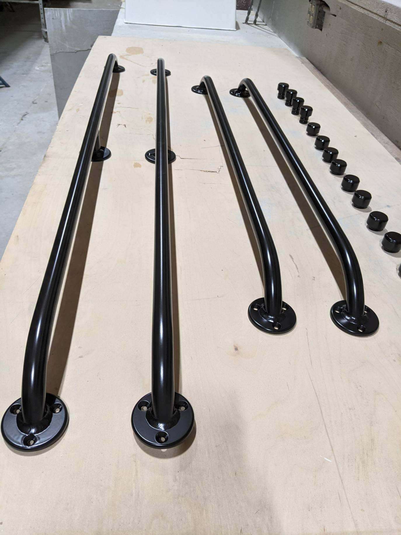 Custom Boat Railing and Handles Cerakoted using Gloss Black | Cerakote