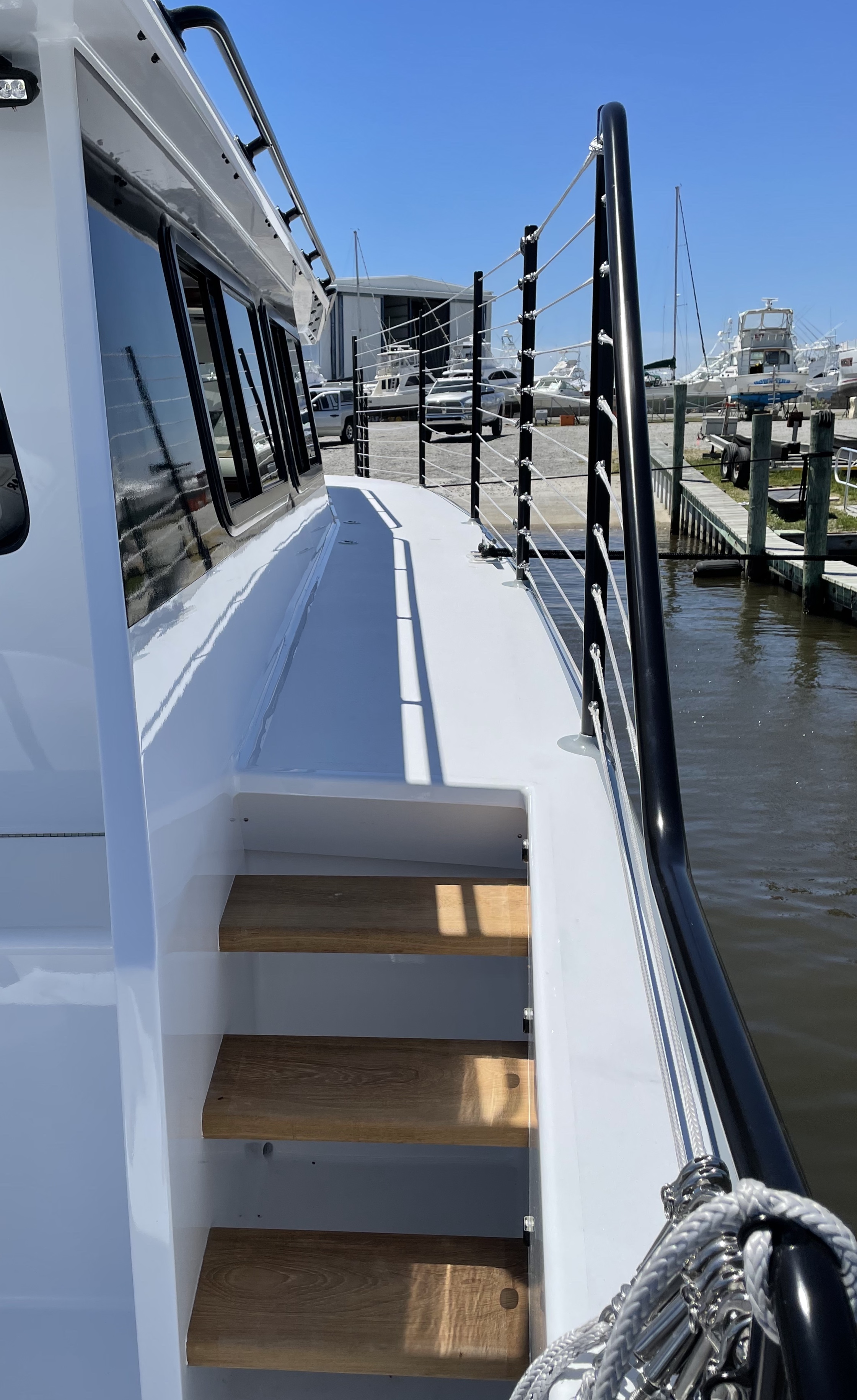 Custom Boat Railing and Handles Cerakoted using Gloss Black | Cerakote