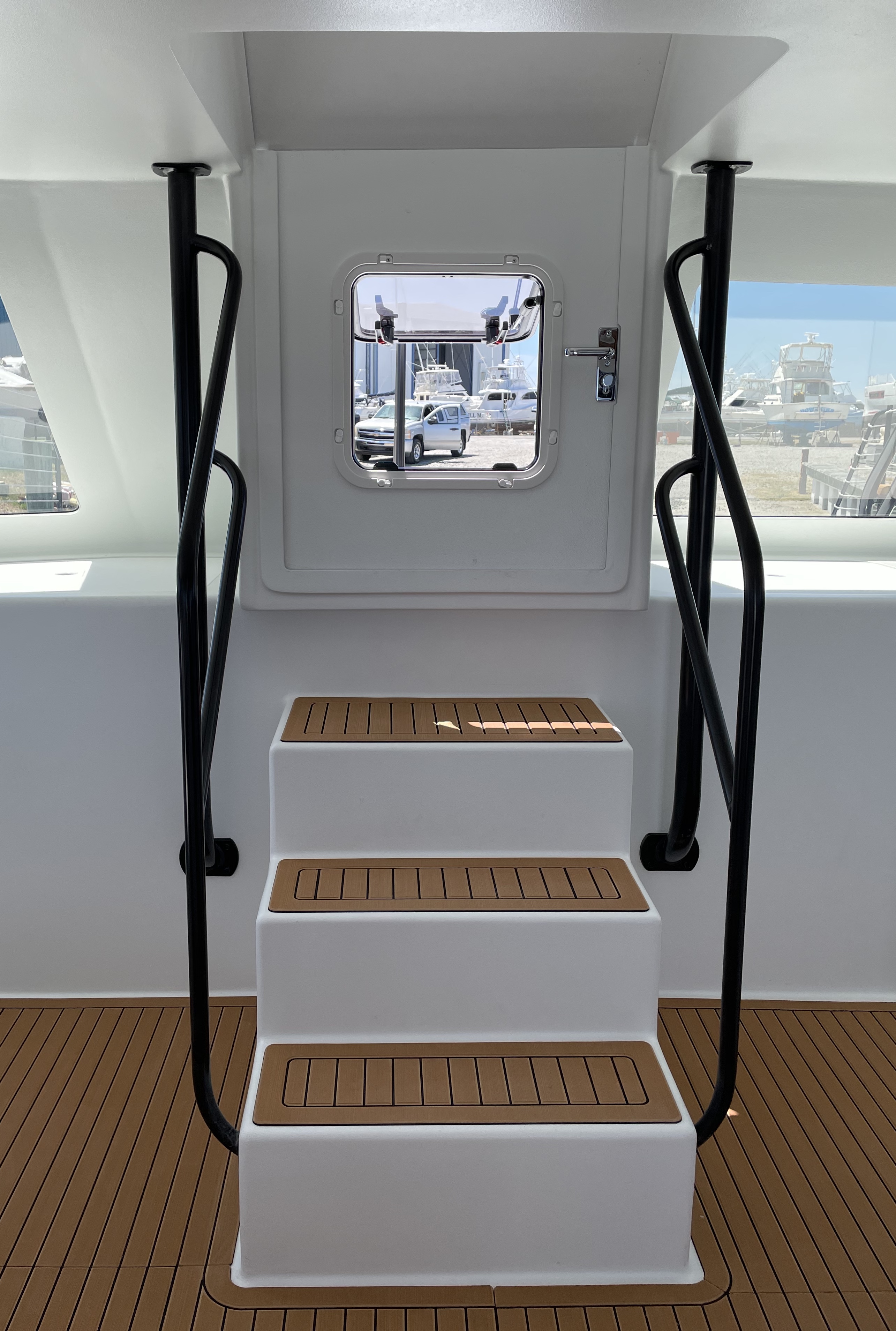 Custom Boat Railing and Handles Cerakoted using Gloss Black | Cerakote