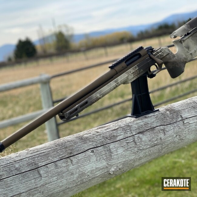 Long Range Rifle Cerakoted Using Frost, Graphite Black And Burnt Bronze