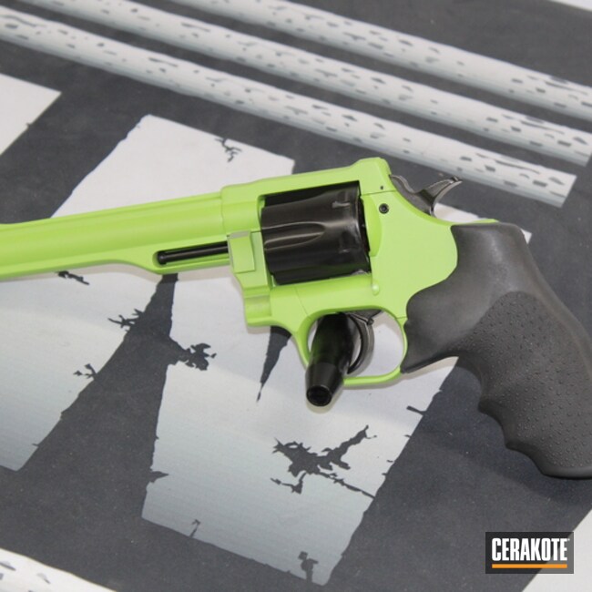 Dan Wesson Arms Revolver Cerakoted Using Zombie Green And Gloss Black