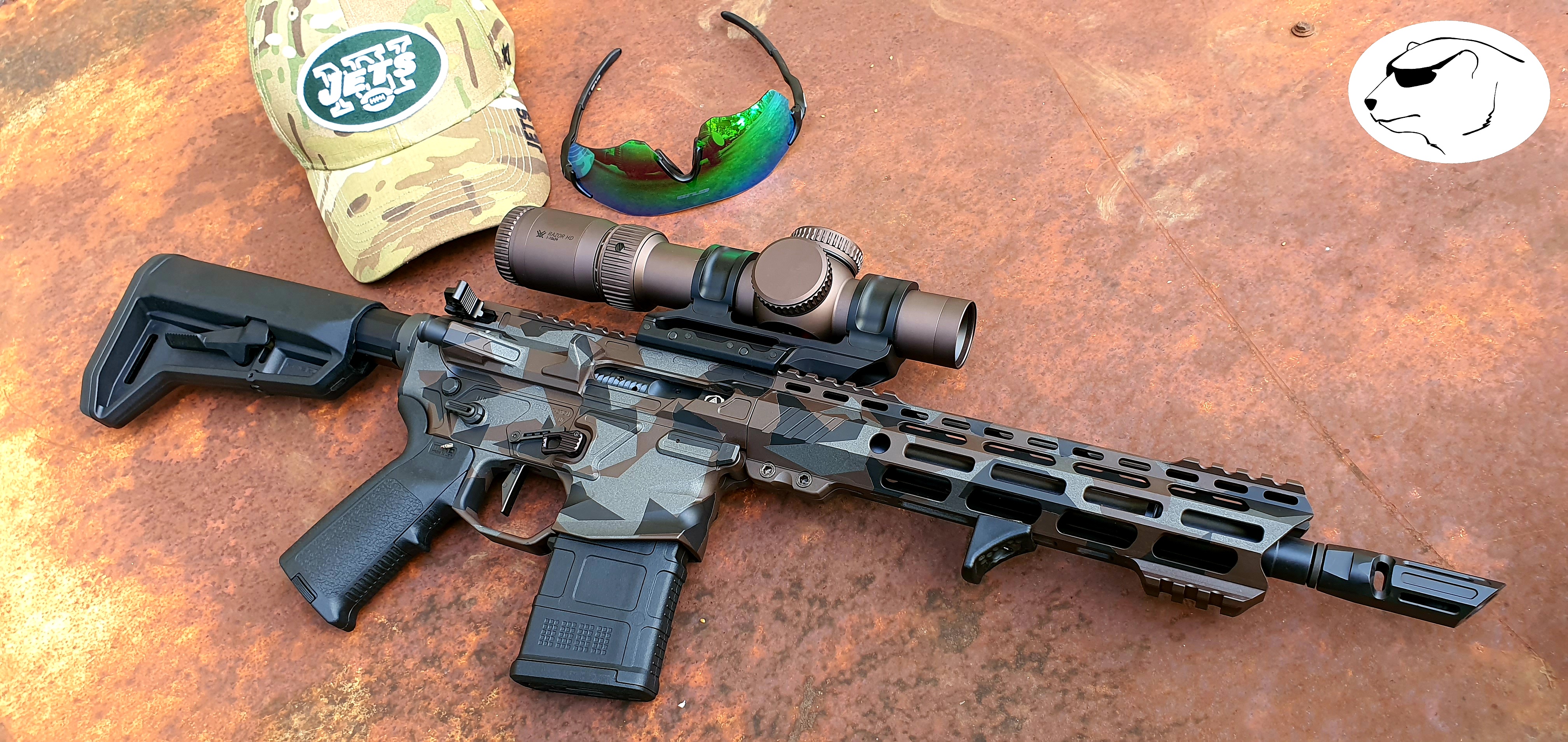 Splinter Camo AR Cerakoted using Vortex® Bronze, Armor Black and ...