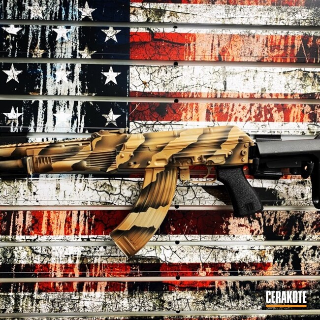 Ak-47 Cerakoted Using Barrett® Brown, Sniper Grey And Burnt Bronze