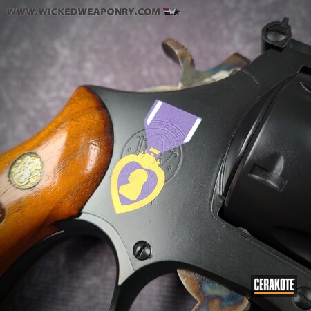 Powder Coating: Smith & Wesson,BLACKOUT E-100,S.H.O.T,Purple Heart,Gold H-122,Stormtrooper White H-297,Revolver,Military,Police