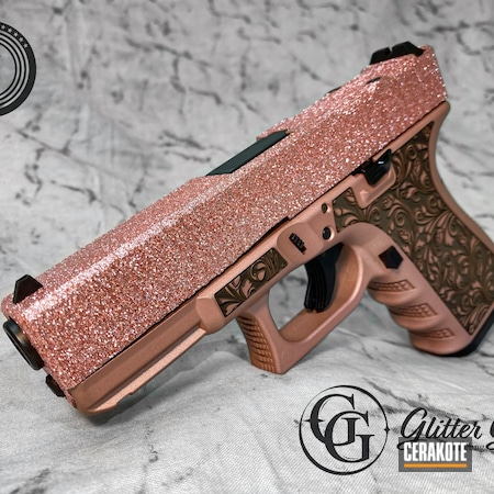 Powder Coating: ROSE GOLD H-327,9mm,Roses,S.H.O.T,Glock 19,Engraved