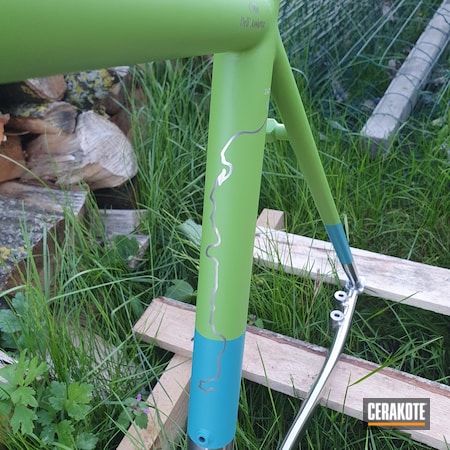 Powder Coating: Graphite Black H-146,Zombie Green H-168,S.H.O.T,Bicycle Frame,AZTEC TEAL H-349