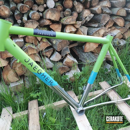 Powder Coating: Graphite Black H-146,Zombie Green H-168,S.H.O.T,Bicycle Frame,AZTEC TEAL H-349