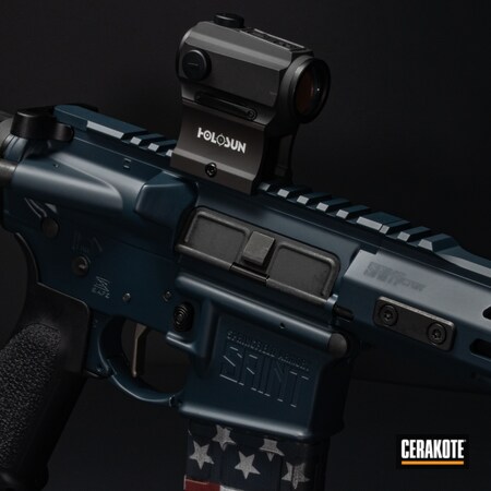 Powder Coating: Firearm,Graphite Black H-146,AR,S.H.O.T,Ridgeway Blue H-220,AR-15