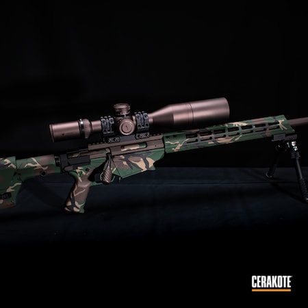 Powder Coating: Firearm,Graphite Black H-146,Chocolate Brown H-258,S.H.O.T,Camo,JESSE JAMES EASTERN FRONT GREEN  H-400,Bolt Action,Ruger,Precision,Woodland Camo,M81,MAGPUL® FLAT DARK EARTH H-267
