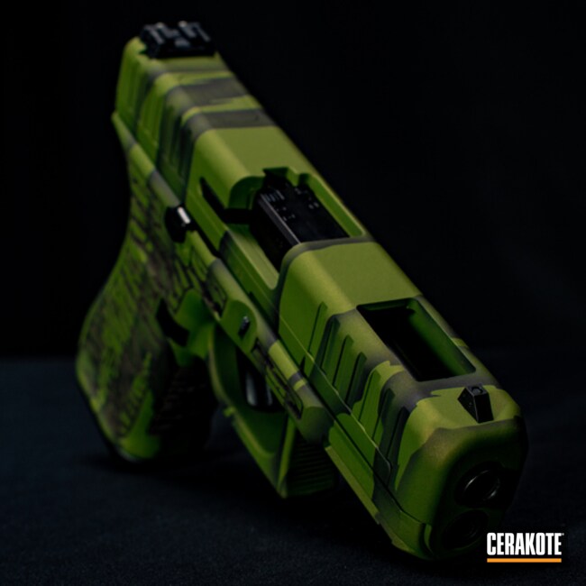 Tiger Stripe Camo Glock 44 Cerakoted Using Graphite Black