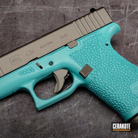 Powder Coating: Glock 43,Firearm,Glock,Zombie Green H-168,S.H.O.T,SAVAGE® STAINLESS H-150,Robin's Egg Blue H-175