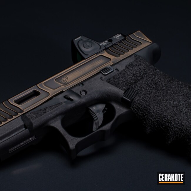 Battleworn Glock 19 Cerakoted Using Graphite Black And Burnt Bronze