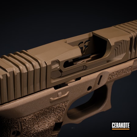 Powder Coating: Firearm,Glock,S.H.O.T,Glock 19X,Burnt Bronze H-148,FS FIELD DRAB H-30118