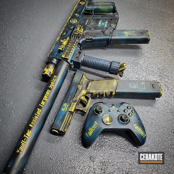 Cerakoted Fallout Themed Kriss Vector In H-144, C-102 And H-169