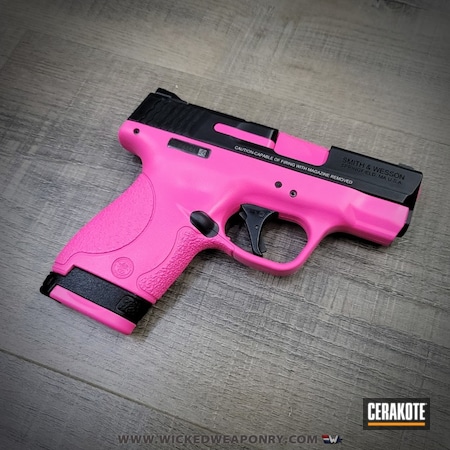 Powder Coating: Smith & Wesson,Two Tone,M&P Shield,S.H.O.T,Handguns,Wicked Weaponry,S&W,Prison Pink H-141