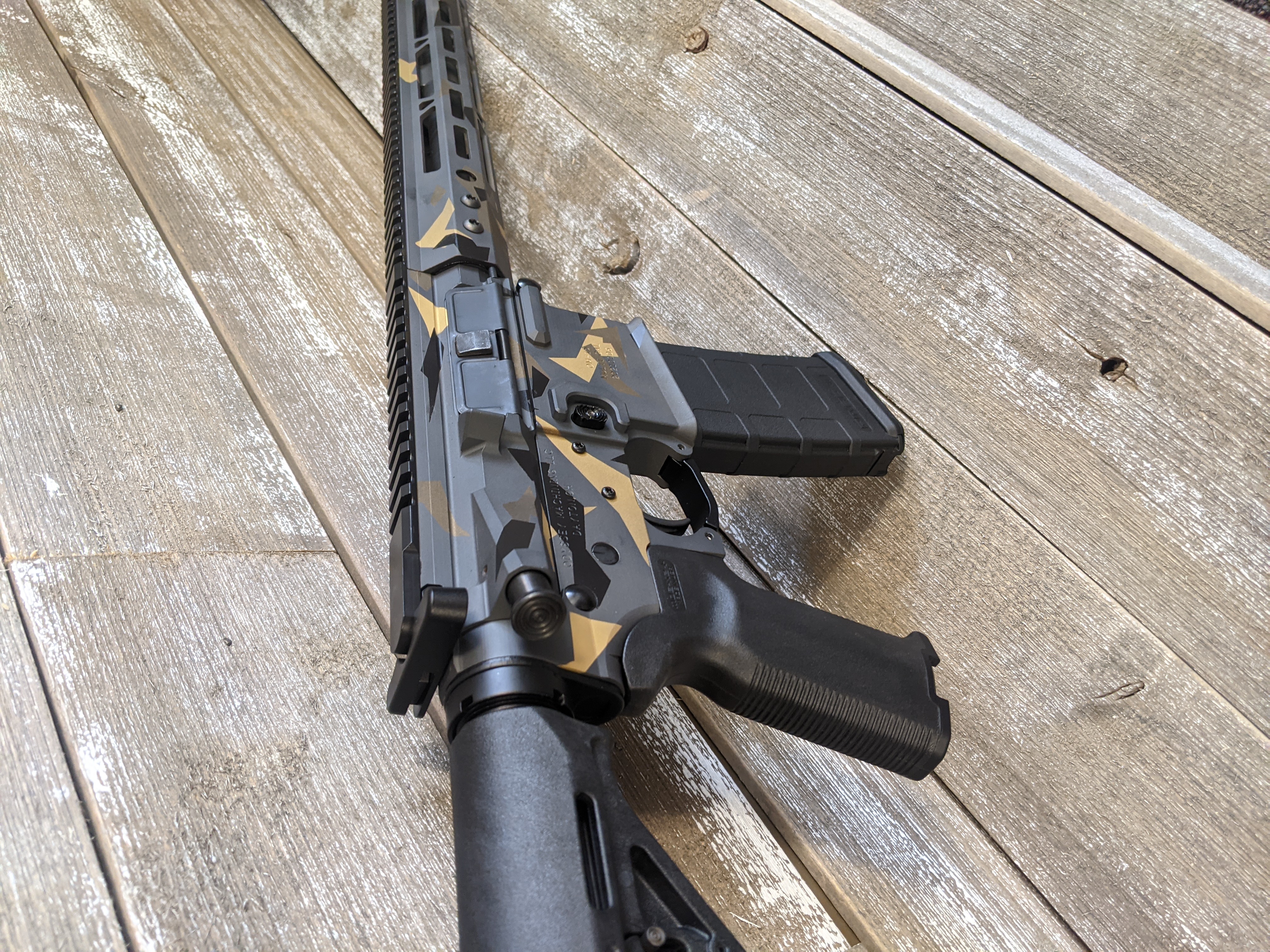 Splinter Camo AER Build Cerakoted using Sniper Grey, Graphite Black and ...