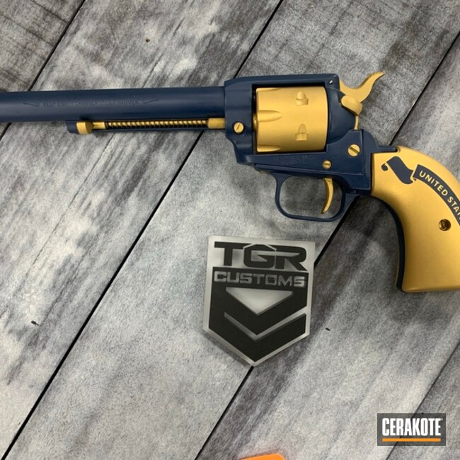 U.s Navy Themed Revolver Cerakoted Using Kel-tec® Navy Blue And Gold