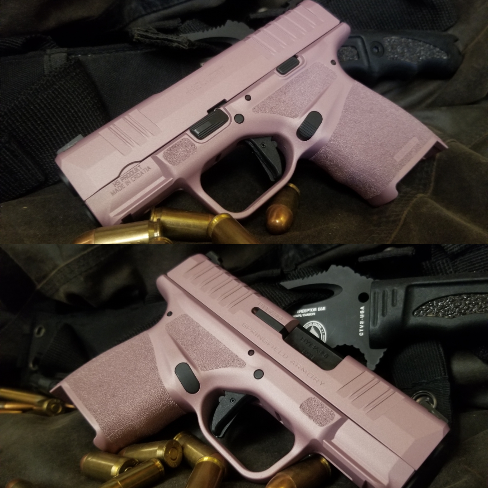Springfield Armory Hellcat Cerakoted using Pink Champagne | Cerakote
