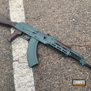 Ak-47 Cerakoted Using Charcoal Green, Micro Slick Dry Film Lubricant Coating (air Cure) And Graphite Black