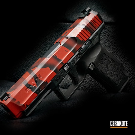 Powder Coating: 9mm,Tiger Stripes,Gloss Black H-109,Canik,RUBY RED H-306,Handgun