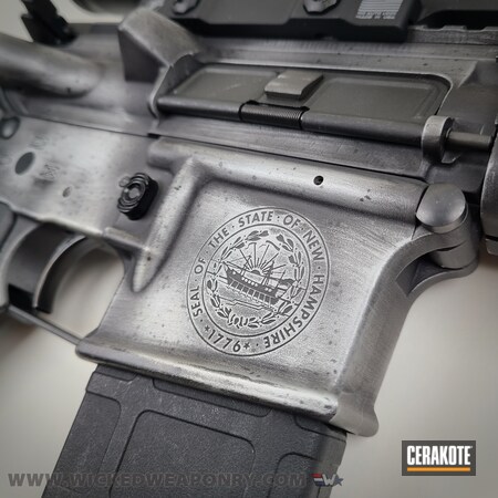 Powder Coating: Graphite Black H-146,Satin Aluminum H-151,Distressed,S.H.O.T,.223,AR-15,wickedweaponry
