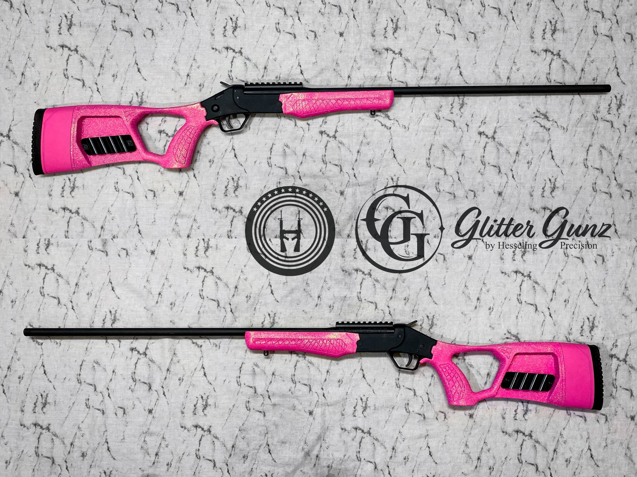 Pink Platic Rifle Glittered Rifle Cerakoted using Prison Pink | Cerakote