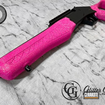 Glittered Rifle Cerakoted Using Prison Pink
