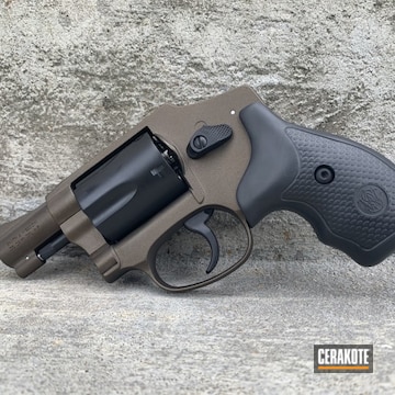 Smith & Wesson 642 Revolver Cerakoted Using Midnight Bronze And Graphite Black