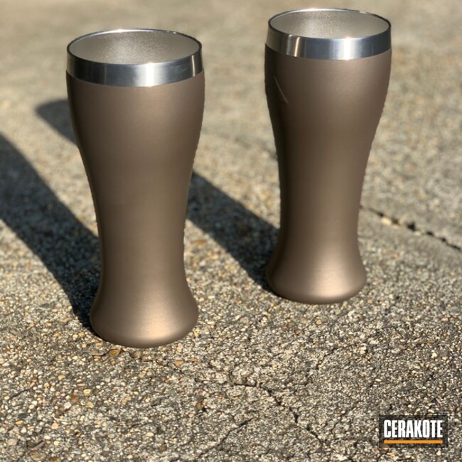 Custom Cups Cerakoted Using Burnt Bronze