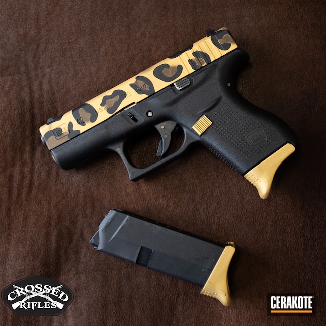 Cerakoted: S.H.O.T,Graphite Black H-146,Glock,Cheetah,Animal,Gold H-122,Glock 43