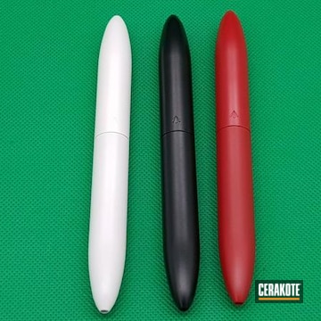 Custom Pens Cerakoted Using Snow White, Gloss Black And Ruby Red
