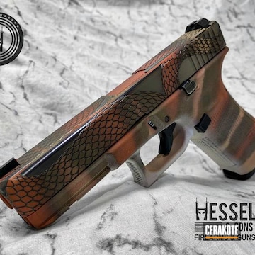 Custom Glock Cerakoted Using Frost, Desert Sand And Copper Suede