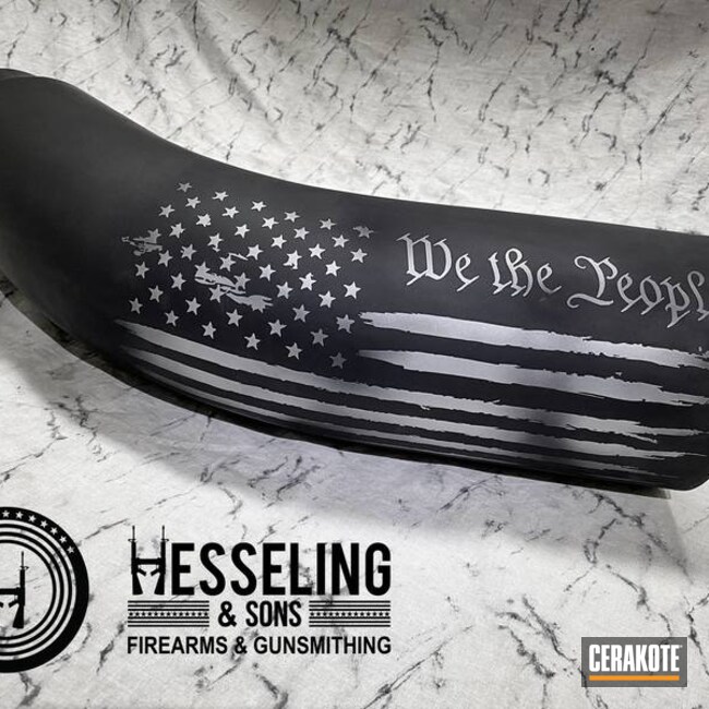 "we The People" Themed Tailpipe Cerakoted Using Graphite Black And Satin Mag