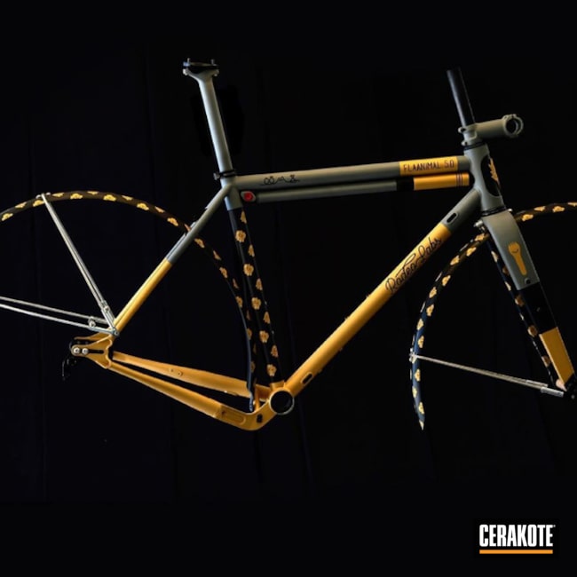 Rodeo Labs Bike Cerakoted Using Stone Grey, Graphite Black And Gold