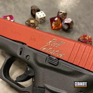 Glock 43 Pistol Cerakoted Using Blood Orange