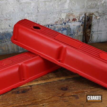 Powder Coating: USMC Red H-167,Automotive,Valve Covers,Automotive Parts
