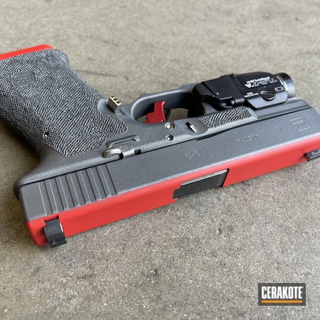 Powder Coating: 9mm,Glock,S.H.O.T,Glock 19,FIREHOUSE RED H-216,Tactical Grey H-227