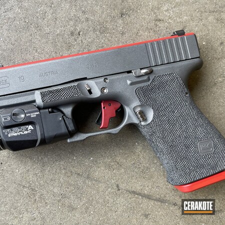 Powder Coating: 9mm,Glock,S.H.O.T,Glock 19,FIREHOUSE RED H-216,Tactical Grey H-227